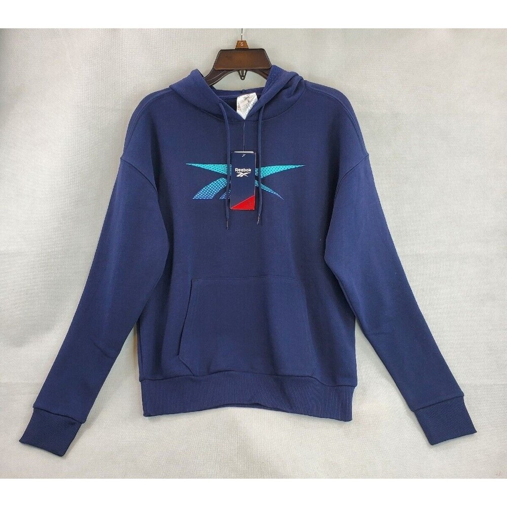 New! Reebok Women's Classic Vector Crew Sweatshirt Navy Blue Size Small S Logo